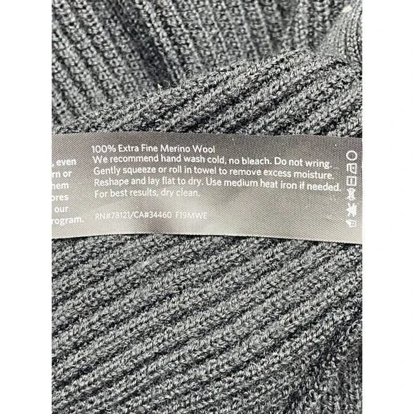 Eileen Fisher Sweater Womens Extra Large Black Merino Wool Ribbed Pullover Long - Picture 7 of 16